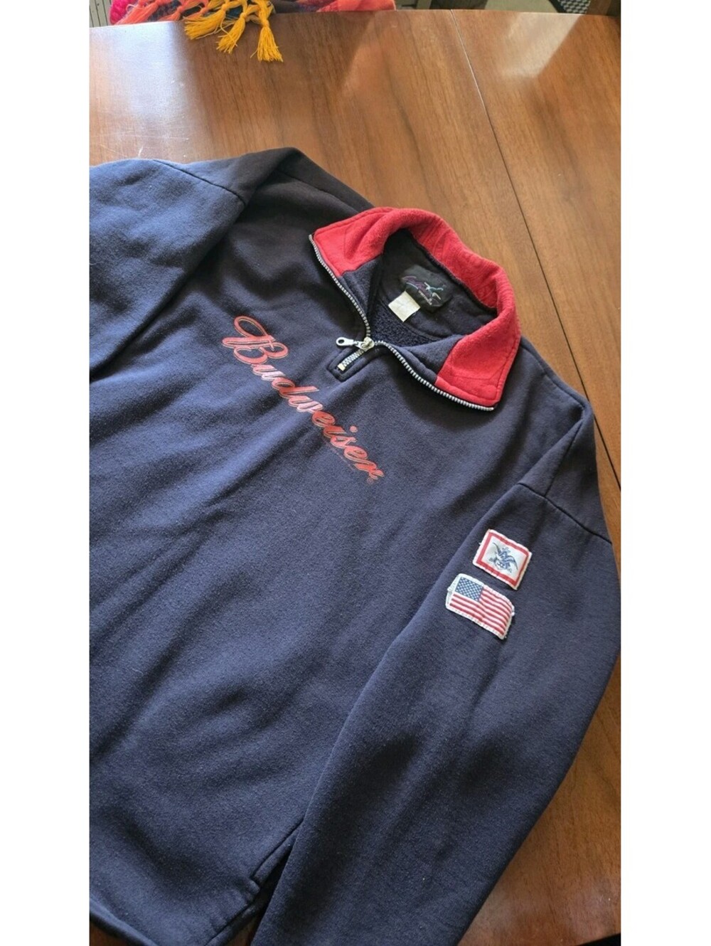 Vintage Budweiser Quarter Zip With Pockets Size Large Mens